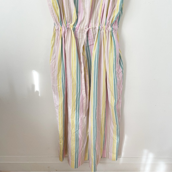 GANNI Cotton Midi Dress In Striped Print size US 8 - Picture 12 of 16